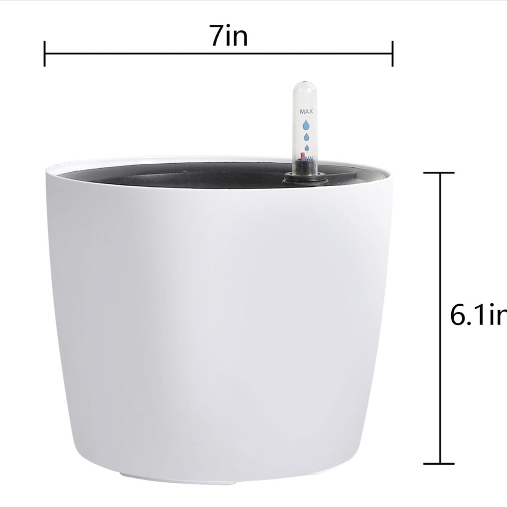 White Self-Watering Planter